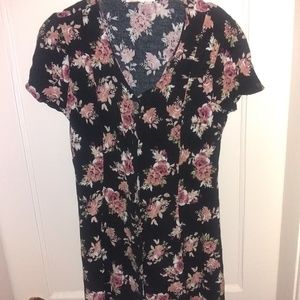 Black floral summer dress